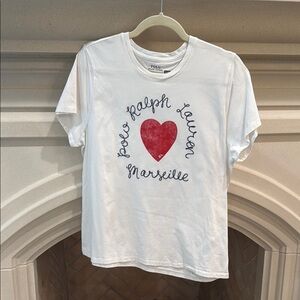 Polo by Ralph Lauren White T-Shirt with Red Heart